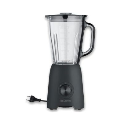 Severin Blender Mixeur, 600W, Capacité 1,5 L, 2 vitesses + fonction pulse, Résultat lisse pour smoothies, Lavage lave-vaisselle, lames acier inox, noir, SM 3722