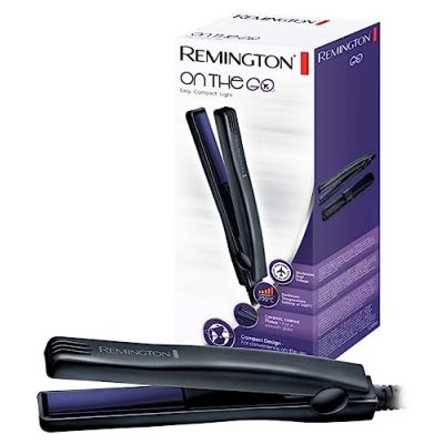 Remington Mini Lisseur [Pratique Idéal voyage] On The Go (Design ultra compact 15cm, Céramique, Glisse Facile, Température élevée 200°, Voltage universel) Lisseur Cheveux S2880