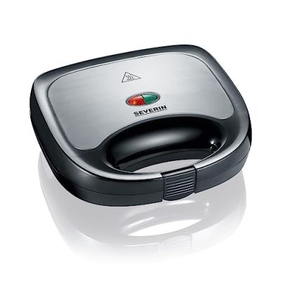 SEVERIN Appareil à croque-monsieur 600 W, Toaster à croque-monsieur pour des sandwichs toujours délicieux, Appareil de cuisson préparant 2 croque-monsieur à la fois, noir, SA 2969