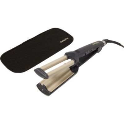 BaByliss Easy Waves - Effet wavy, Revêtement Titane-céramique, 3 réglages de température, Embouts thermorésistants, Doré & Noir, C260E