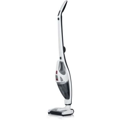 Severin Aspirateur Balai 2 en 1 sans Fil Puissant, Jusqu'à 35 Min d'Autonomie, Tube Flexible, Apirateur à Main Amovible, Brosse électrique avec éclairage LED, Blanc, HV 7173