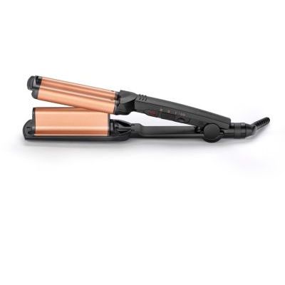 BaByliss Deep Waves – Cylindre à revêtement céramique, 3 réglages de température (160°C-200°C), Ondulations sans frisottis, Wavy, Chauffe rapide – Noir & Doré, W2447E