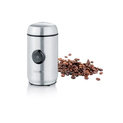 SEVERIN Broyeur à café et à épices 150 W, Moulin à café, noix, épices avec réglage du degré de mouture, Broyeur électrique avec lame en inox d’une contenance de 50 g, inox, KM 3879