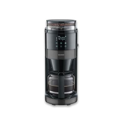 SEVERIN Machine à café filtre avec broyeur intégré - S-Taste AromaOne- 1,25L jusqu'à 10 tasses - Affichage LED tactile - Stop goutte & arrêt automatique - Inox foncé, KA 4830
