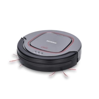 SEVERIN Robot aspirateur ulta silencieux, Autonomie 90 min, Aspirateur robot pour sols durs et moquette, Robot nettoyeur avec capteurs d'obstacles, Noir, RB 7025