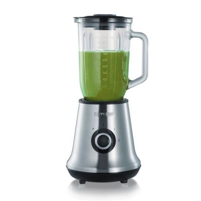 SEVERIN Multi-Mixeur avec Smoothie Mix & Go, Inclus : Récipient de Mixage 1L et Récipient à Boisson 600 ml avec Couvercle, env. 500 W, SM 3737, Inox/Noir