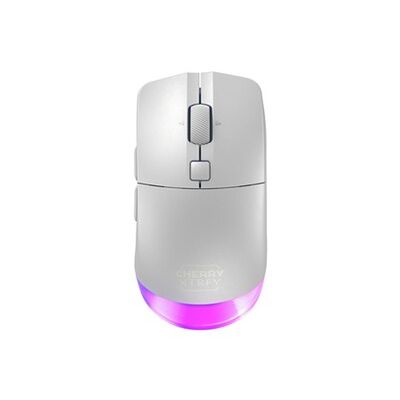 CHERRY XTRFY M50 Wireless, Souris de Gaming Sans Fil, 2.4 GHz RF, Bluetooth & Connexion Filaire, Design Ergonomique, Éclairage RVB, Rechargeable, Blanc