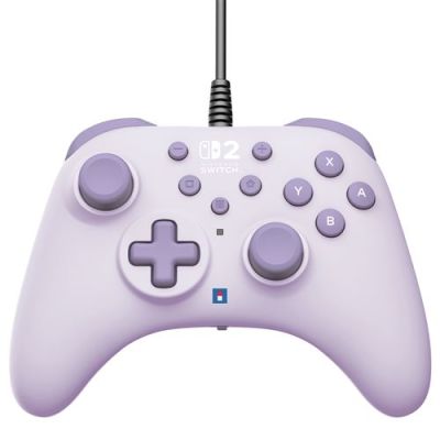 Manette de jeu - Nintendo Switch et Switch 2 - Filaire - Lavande - Horipad Turbo - Boutons arrière programmables - Hori