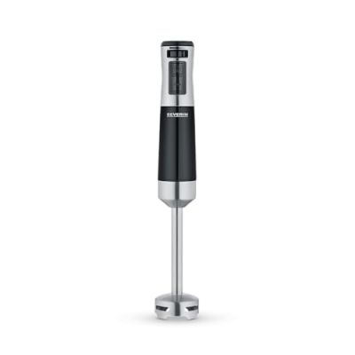 SEVERIN Mixeur plongeant 600 W, Mixeur plongeur polyvalent, Mixeur électrique avec pied en inox amovible pour préparation de soupes, smoothies, sorbets, noir/inox, SM3771