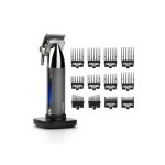 image produit BaByliss Tondeuse cheveux sans fil Super-X Metal, Lames en acier japonais, 10 sabots, 2 sabots oreille, Batterie lithium, affichage digital, Poignée en métal, noir, E996E