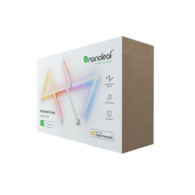 Nanoleaf Lines 60 Degrés Kit de Démarrage, 9 Barres Lumineuses LED RGBW Connectées - Appliques Murales Luminaires Intérieur Modulaires Wi-Fi 16M Couleurs, Compatible Alexa, pour Salon Chambre Gaming