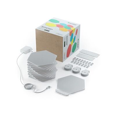 Nanoleaf Shapes Hexagone Kit de Démarrage, 15 Panneaux Lumineux LED Connectés - Appliques Murales Luminaires Intérieur Modulaires RGBW Wi-Fi, Compatible Alexa, pour Salon Chambre ou Bureau Gaming