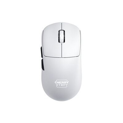 CHERRY XTRFY M68 Pro Wireless, Souris de Gaming Ultra-Rapide Sans Fil, 2,4 GHz, Optimisée pour l'Esport, Souris 8K, Forme Symétrique avec Front Plat, Blanc