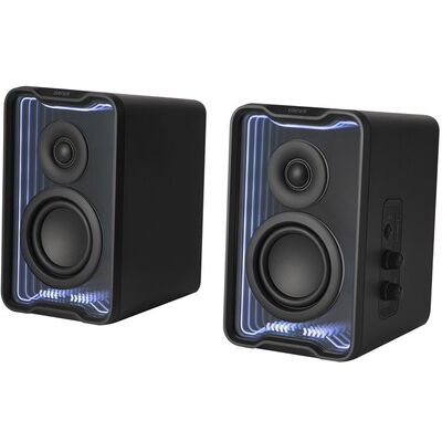 QR30 Haut-Parleur du Bureau Actif avec Bluetooth V5.4, Effets Lumineux dynamiques - 30 Watts RMS - Noir