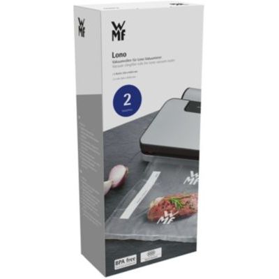 WMF Lono Lot de 2 rouleaux de film sous vide pour appareil de mise sous vide, 600 x 30 cm, 4 couches, côté texturé/lisse, sans BPA, transparent