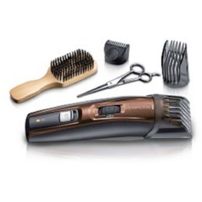 Remington Kit tondeuse barbe (incl. brosse XL + ciseaux) Beard Kit (3 sabots ajustables 0,5-35 mm, lames en titanium auto-affûtées, tondeuse de précision rétractable, sans fil 90min) tondeuse MB4046