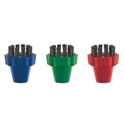Polti Kit de 3 brosses colorées en poils de nylon PAEU0296, pour Vaporetto, Lecoaspira et Unico