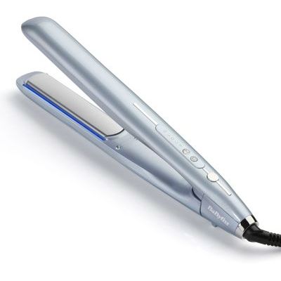 BaByliss Lisseur Cheveux Hydro Fusion – Double Technologie ionique, Anti-Frisottis, 5 réglages de température, Chauffe rapide, Arrêt Automatique– Bleu, ST573E