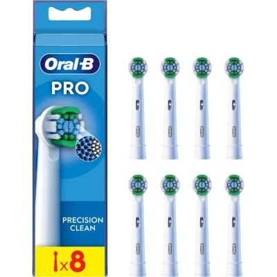 Oral-B Brossettes de Rechange Précision Clean, lot de 8, Blanches | Recharges Brosse à Dents Électrique Pro, Filaments Conçus pour un Nettoyage Précis et Doux sur les Gencives