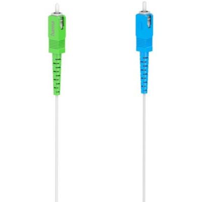 Hama Câble Fibre Optique Réseau, 2m, Garantie 10ans, Pour FREEBOX Box FREE, Raccordement SC/APC vers SC/UPC, Cordon sans Halogène LSZH pour Internet Haut Débit, Blanc
