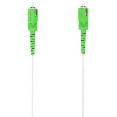 Hama Câble Fibre Optique Réseau, 6m, Garantie 10ans, Pour Box ORANGE/BOUYGUES/SFR, Raccordement SC/APC vers SC/UPC,Cordon sans Halogène LSZH pour Internet Haut Débit, Blanc