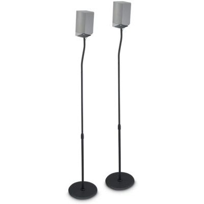 Hama Lot de 2 Supports de Haut-Parleur réglables en Hauteur (pour Mini Haut-parleurs, Haut-parleurs arrière en système Surround, avec Guide de câble, Support de Haut-Parleur Universel, antidérapant,