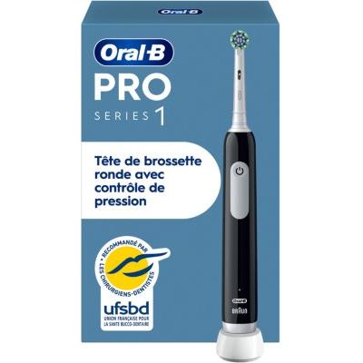 Oral-B Brosse à Dents Electrique Pro 1 avec Brossette de Rechange, Noire