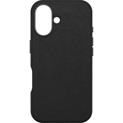 Otterbox Coque Symmetry Series Cactus Leather MagSafe pour iPhone 16, Noir | Antichoc, résistante aux chutes, protection fine, supporte 3x plus de chutes que la norme militaire