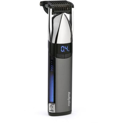 BaByliss Super‑X Tondeuse Stubble en Métal – Tondeuse barbe étanche avec lames en acier japonais, réglage motorisé (0,4–5 mm), écran digital, batterie lithium‑ion, 90 min d’autonomie, S996E