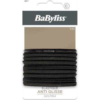 Babyliss - Elastique Cheveux  Anti-Glisse 6mm Noir X10