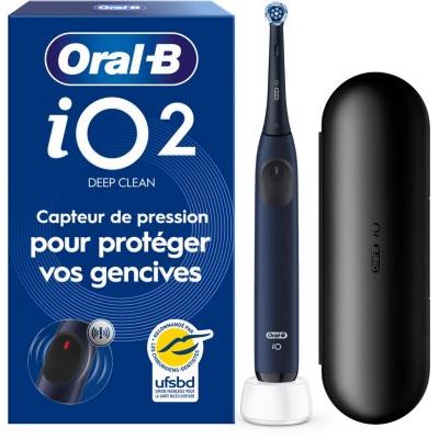 Oral-B - Brosse À Dents Électrique  Io2 Marine Blue Deep Clean + Travel Case