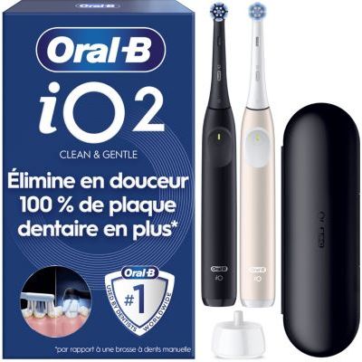 Oral-B - Brosse À Dents Électrique  Io2 Duo Noir Et Rose