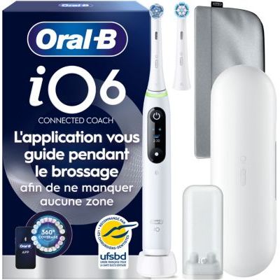 Oral-B - Brosse À Dents Électrique  Io6 Series White Luxe Edition