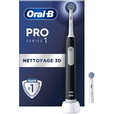 Oral-B - Brosse À Dents Électrique  Pro 1 Noire Cross Action + 1 Bros