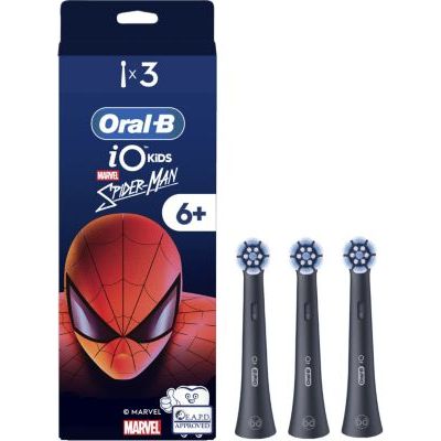 Oral-B Brossettes de Rechange Kids Spider-Man Marvel, Lot De 3, Noires