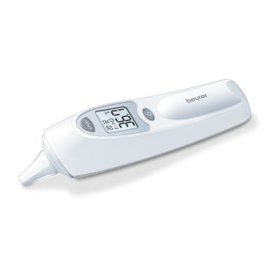 Beurer FT 58 thermomètre auriculaire, thermomètre médical avec technologie de mesure infrarouge, indicateur de fièvre, inclus 10 capuchons de protection, pour bébés, enfants et adultes