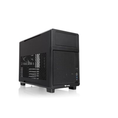 Thermaltake TR200 | Boîtier Micro ATX | USB 3.2 Gen 2 Type-C + 2X USB 3.0 | Ventilateur 120mm | Compatible Refroidissement Liquide AIO et écran LCD 6 | Noir