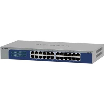 NETGEAR Switch Ethernet 24 Ports, Non Manageable Switch RJ45 Gigabit GS524 | Plug-et-Play, Silencieux, Bureau/Mural/Rack