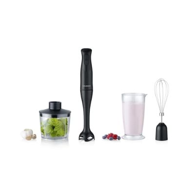 SEVERIN Ensemble mixeur Plongeant 350 W, Mixeur Multifonction avec de Nombreux Accessoires, Mixeur-Plongeur, Batteur, mélangeur et Hachoir, Noir, SM 3762