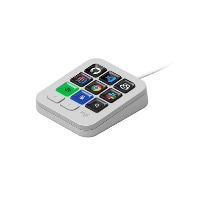 Logitech MX Keypad, pavé macro programmable, IntelliJ - Gris pâle | Pour développeurs 9 touches LCD, profils par application pour VS Code, GitHub Copilot, automatisation, USB-C, Windows, macOS