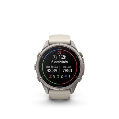 Montre Sport Garmin Fenix 9 43mm Argent avec bracelet gris