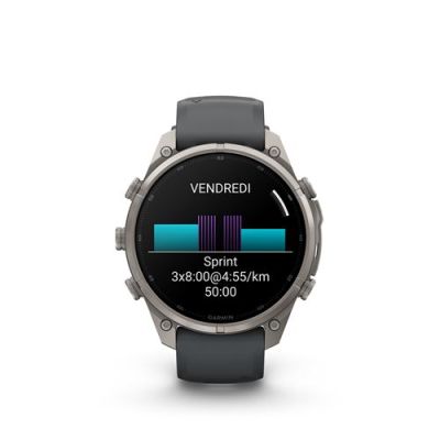 Montre Sport Garmin Fenix 9 Pro 47mm Argent avec bracelet gris