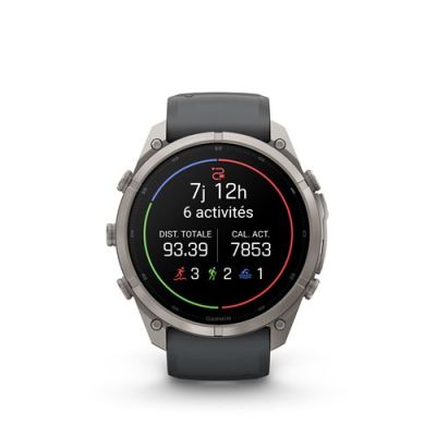 Montre Sport Garmin Fenix 9 Pro 51mm Argent avec bracelet noir