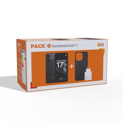 Pack Smartphone Xiaomi Redmi Note 17 Pro 256Go Noir + Xiaomi Hyper chargeur 67 W Type A Blanc + Coque Noir