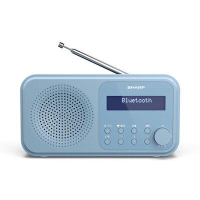 SHARP DR-P420 (BL) Radio numérique Portable Tokyo (Dab/Dab+/FM avec RDS, Bluetooth, USB ou Piles) Bleu