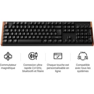 Keychron - Clavier Gamer Sans Fil  K10 He Wireless Magnetic Switch