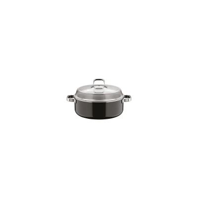 WMF Fusiontec Mineral Pro 0518735290 Cocotte avec couvercle, 28 cm, durable, matériau résistant aux rayures, compatible avec tous les types de feux, fabriquée en Allemagne, noire, 28 cm