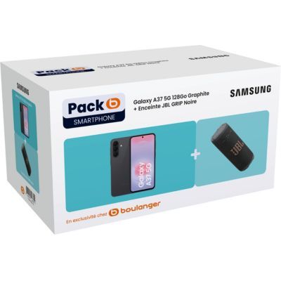 Samsung - Smartphone  Pack A37 5g 128go Graphite + Enceinte Jbl Grip Noir