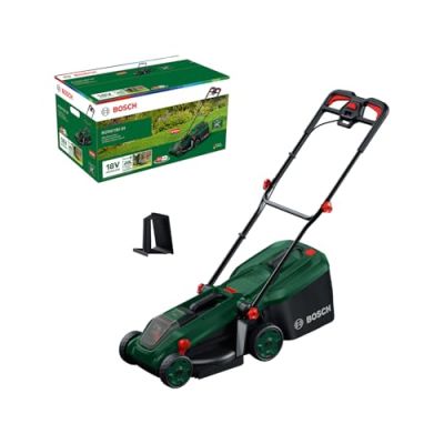 Bosch Tondeuse à Gazon sans-Fil ROTAK18V-34 sans Batt./Chargeur | largeur de coupe: 34 cm, hauteur de coupe: 25-65 mm, sac de ramassage en tissu 35 l, accessoire de mulching