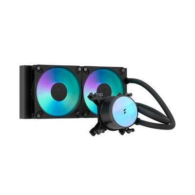 Fractal Design Radius 240 RGB, Black - Refroidisseur liquide AIO | Refroidisseur AIO pour processeur avec ventilateurs Dynamic 3 et performances de refroidissement élevées.